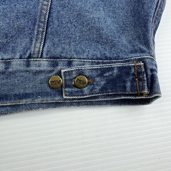 Vintage MV Sport Denim Jacket XL Wynn’s Racing Logo Embroidered Jean Trucker - Picture 6 of 13